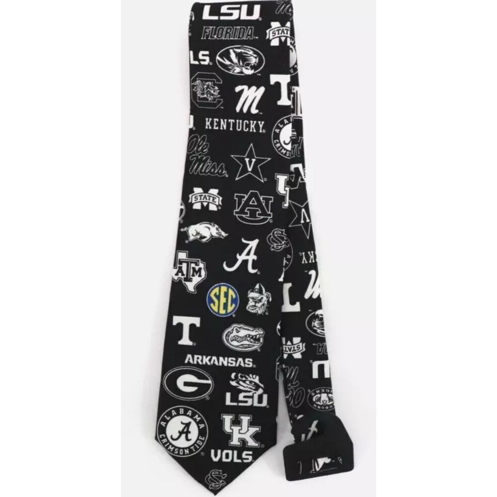 RARE FIND Vintage Mens SEC Football Neck Tie Eagle Wings All Over Print Teams Ma